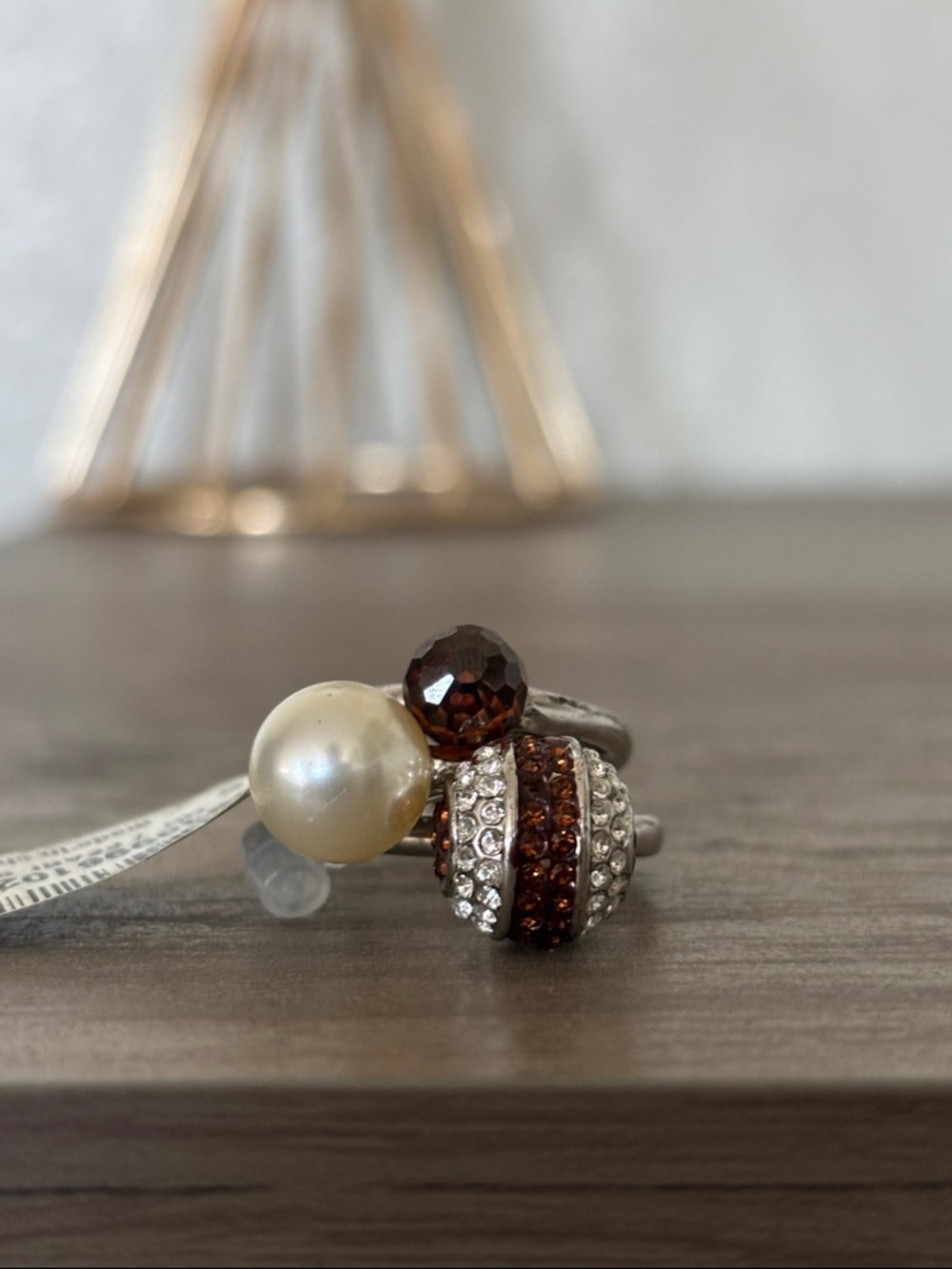 Henri Bendel pearl stack ring set size 6 NWT